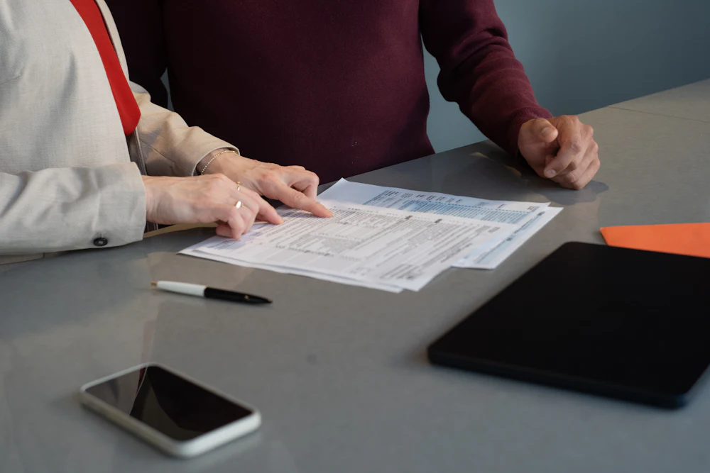 Documents being reviewed for financing and legal matters